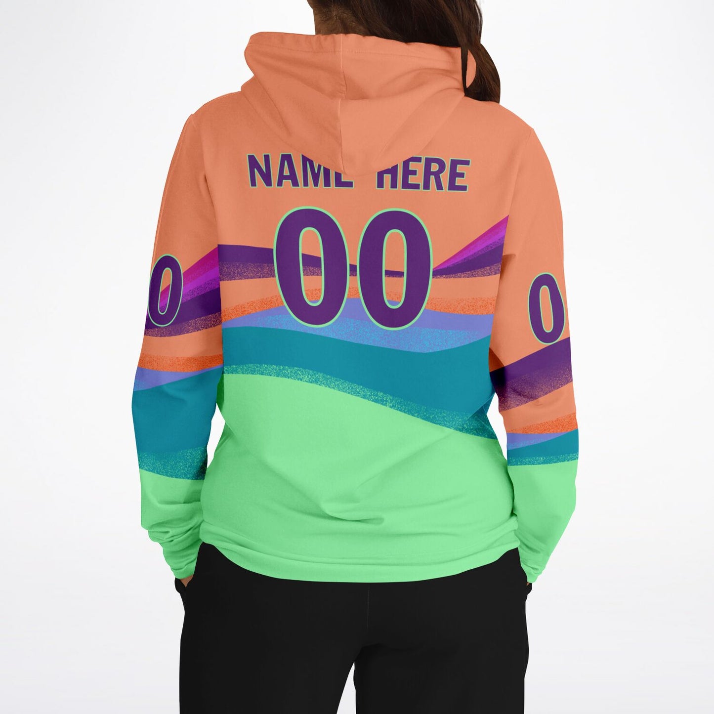 Skate into the Sun Customizable Women's Athletic Hoodie